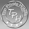 Silbernes Top Private Hotels Emblem mit TPH und fünf Sternen
